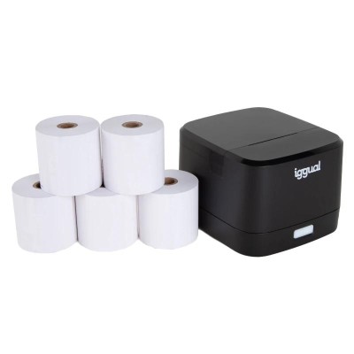 iggual Kit impresora térmica TP EASY 58 + 5 rollos