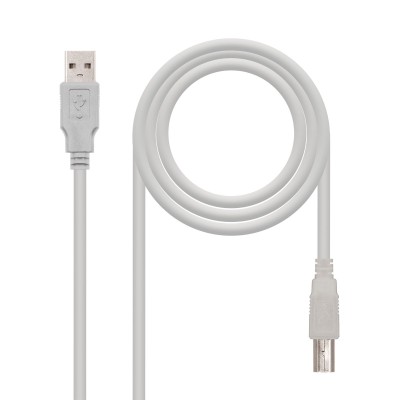 Nanocable Cable USB 2.0 A/M - B/M, Beige, 3 m