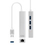 Nanocable Conversor USB 3.0 Ethernet + 3xUSB 3.0