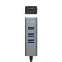 Aisens Hub USB 3.1 Alu C/M-4Xtipo A/H Gris 10Cm