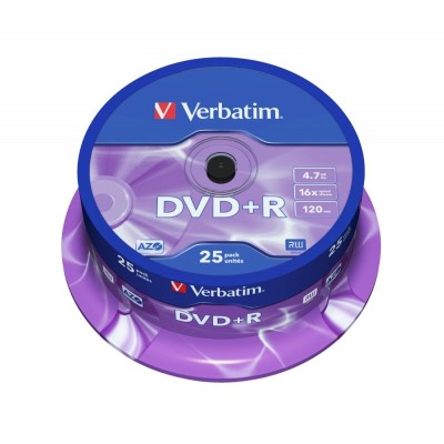 Verbatim DVD+R 4.7GB 16x Tarrina 25Uds