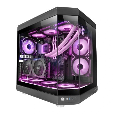 Mars Gaming Atx MC-3T Triple Cristal Negra