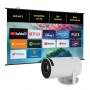 iggual Pack mini proyector + pantalla 120" enrolla