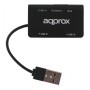 approx APPHT8B Hub 3 usb 2.0+Lec.SD/MicroSD Negro