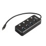 iggual Hub tipo C x 4 puertos USB 3.1 4BUTTONS